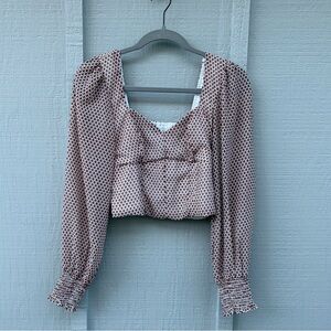 Abercrombie and Fitch Brown Patterned Women's Cropped Blouse